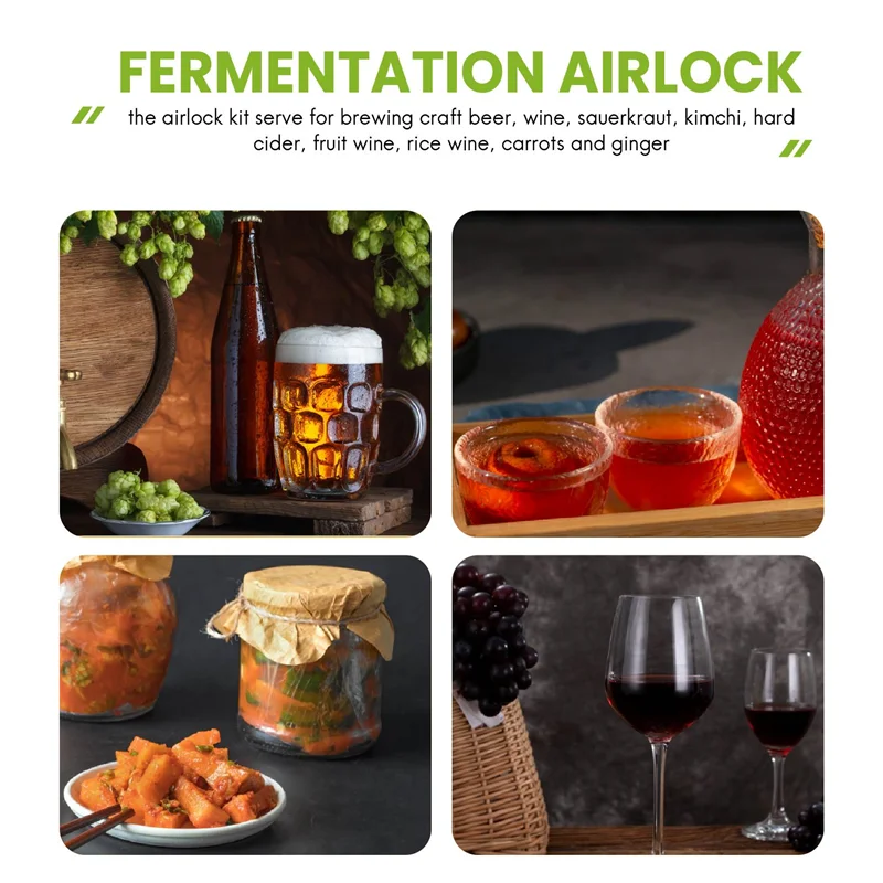 Airlocks For Fermenting,Fermentation Airlock With Silicone Grommet, For Preservation,Brewing,Beer, Wine, Sauerkraut-Y78A