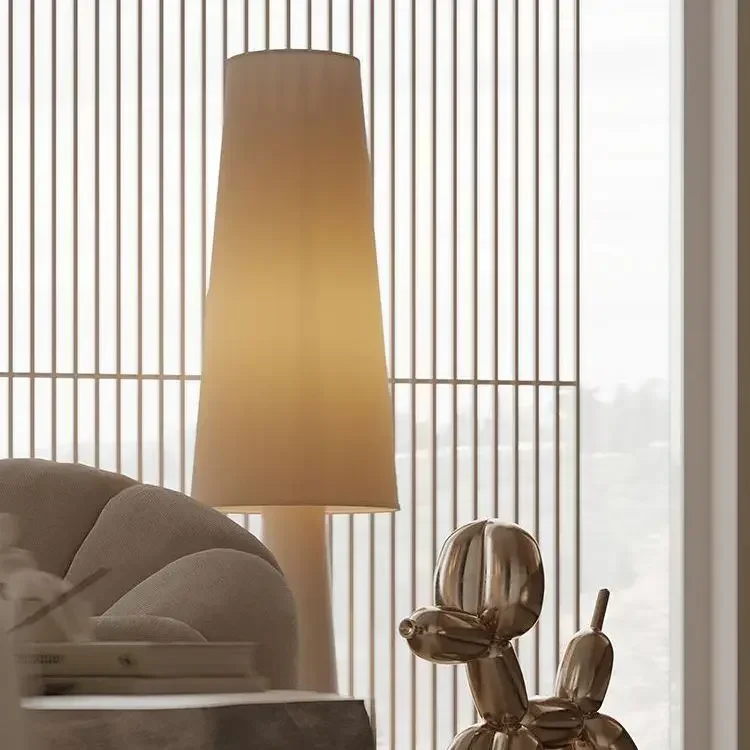 Nordic Minimalist Floor Lamp Wabi-Sabi Art Fabric Lampshade Fixture Living Room Sofa Corner Bedroom Bedside Decor Standing Light