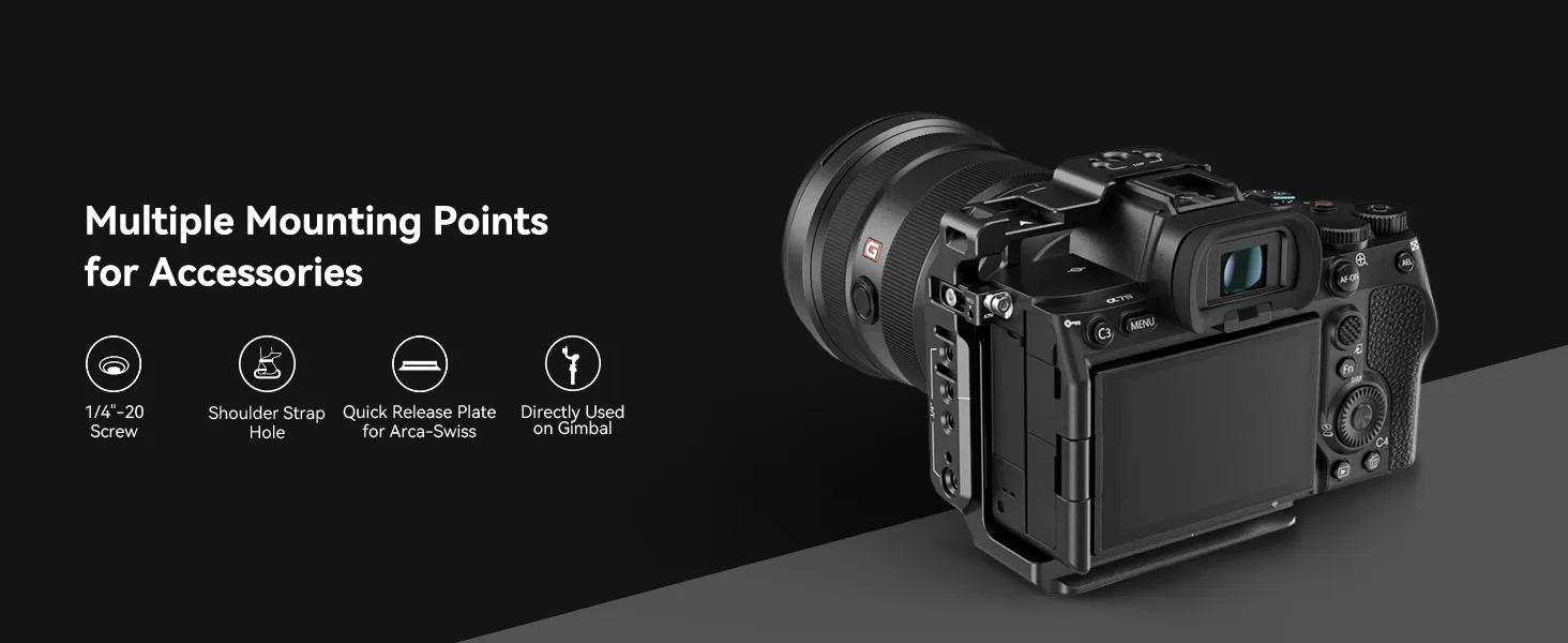 Camera Half Cage for Sony Alpha 7R V/Alpha 7 IV/Alpha 7S III/Alpha 1/Alpha 7R IV