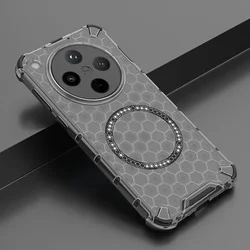 Magsafe Honeycomb Shockproof Armor Silicone Phone Case with Wireless Charging Compatibility for Find X8 Pro (Gray)