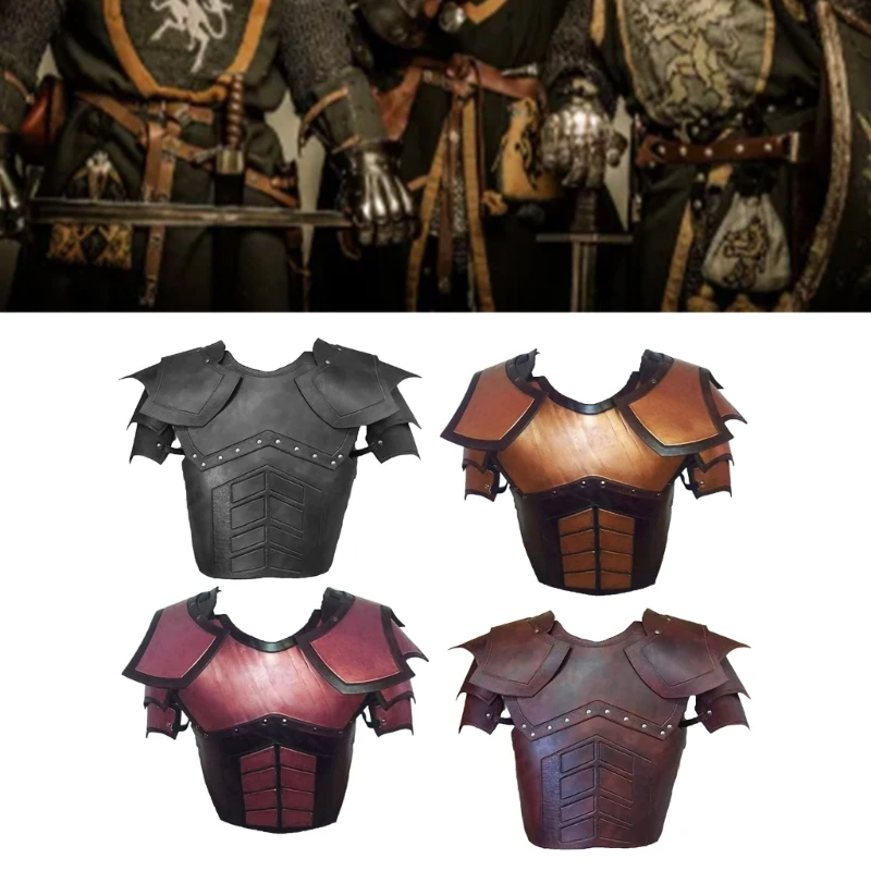 

Vikinges PU Leather Chest Retro Knight Body Armors Medieval for LARP/Cosplay Activities