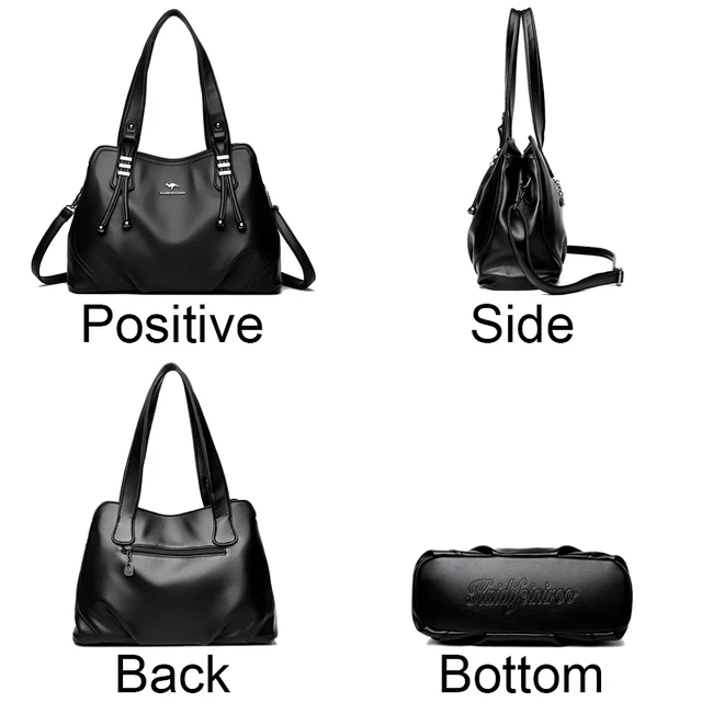 Genuine Soft Leather Handbags for Women Vintage Shoulder Tote Bag Luxury Designer Ladies Large Capacity Purse Bags Sac A Main 3