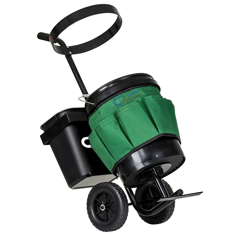 18L Capacity Outdoor Rolling Garden Lawn Yard Cart Tool Storage Transport Bucket Fabric Bag Caddy Trolley