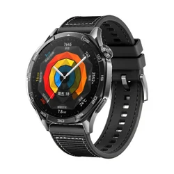 Breathable Woven Silicone Strap - 22mm Comfortable Wristband Replacement for Huawei Watch 4 Pro (Black)