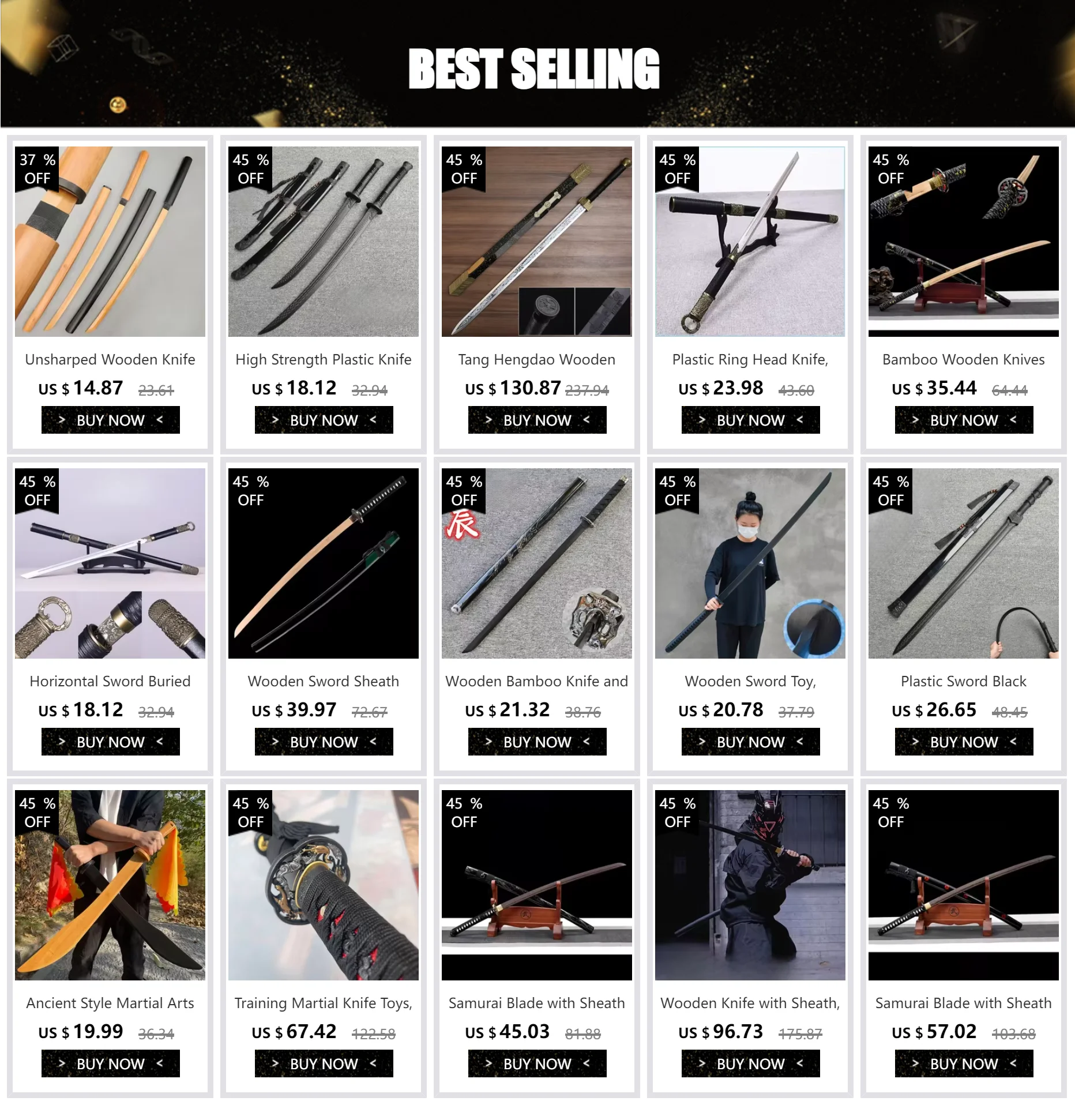 Description Picture 2 of itemUnsharped Wooden Knife Kendo Samurai Martial Arts Duel Fencing Training