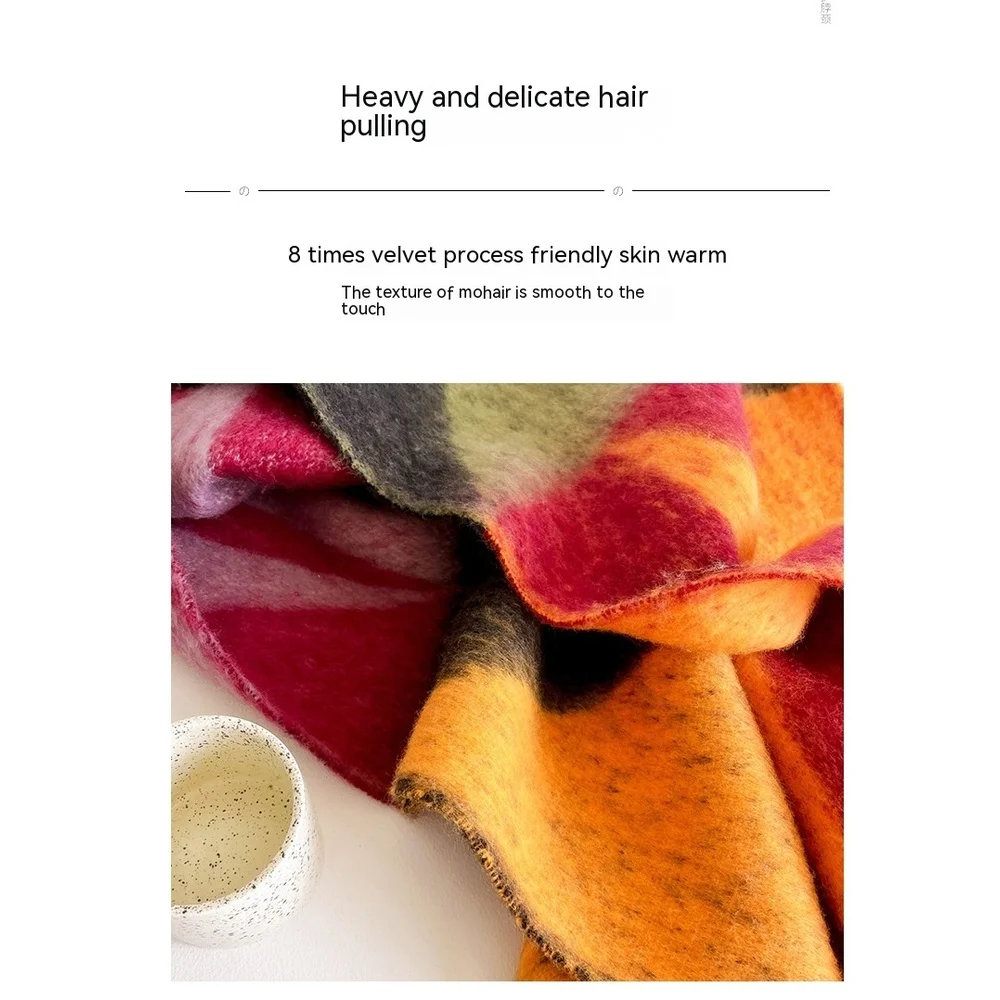 New Geometric Triangle Scarf Women in Winter with 100 Pairs of Tune, Green Hippocampus Hair Shawl for Women's Street_voghion.com