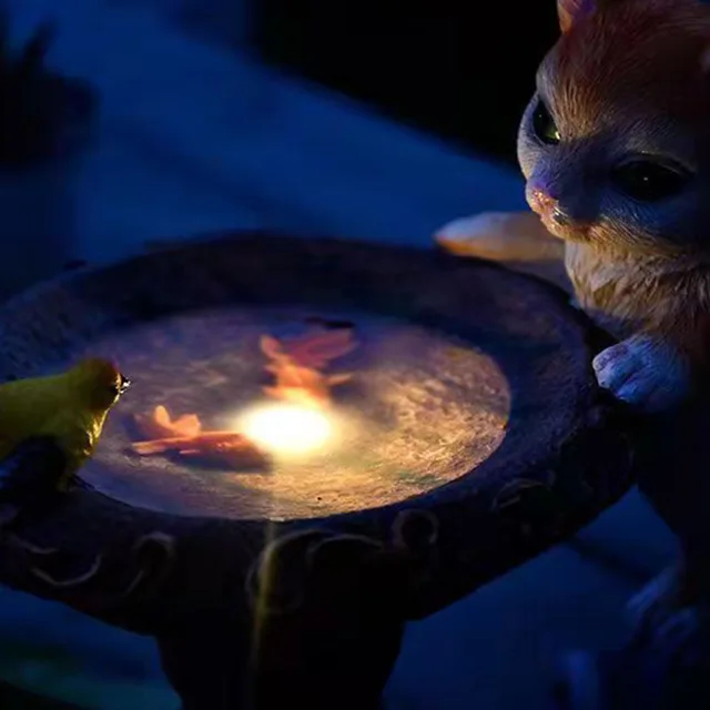 Kerti Led Napenergia Lámpák Nyúl Macskák Szobra Szobrok Kültéri Figurák Gyep Terasz Udvari Tornác Napfény Dísz Ház Dekorációk - Image 6