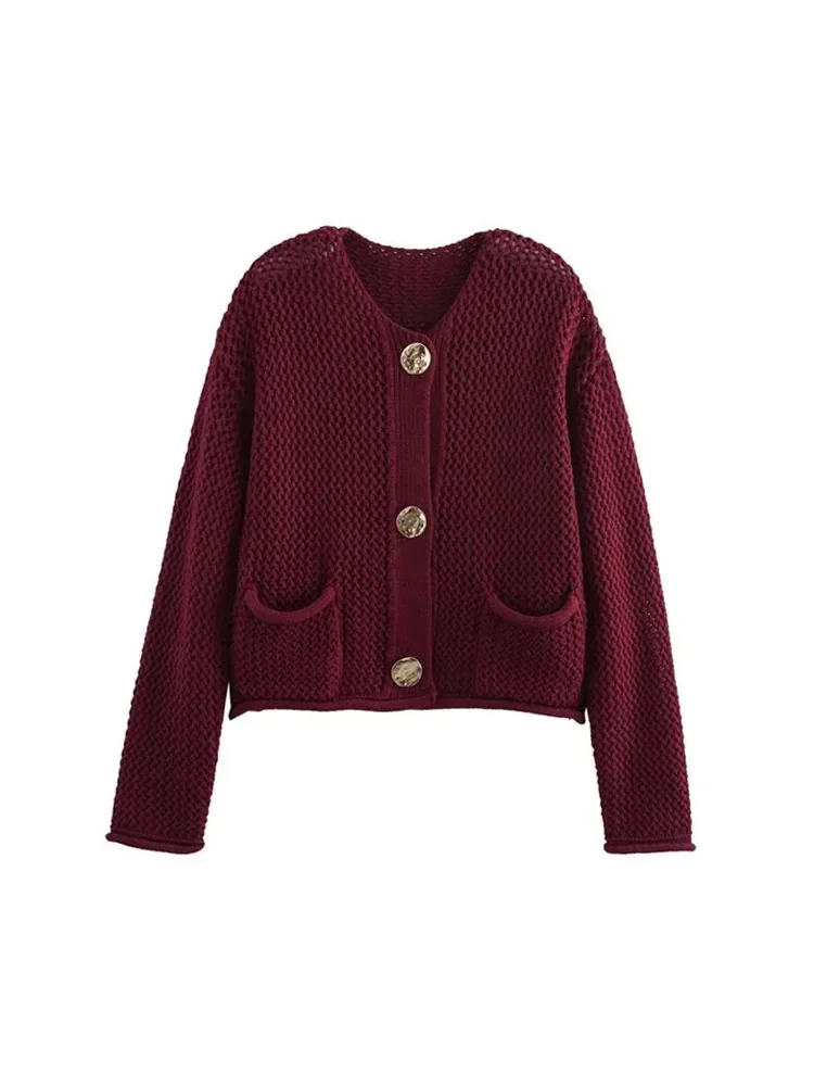 Ladies Autumn Winter Knitted Cardigans Womens Sweaters Loose Casual Button Long Sleeve Sweater Women Cardigans Coat Tops Female 6