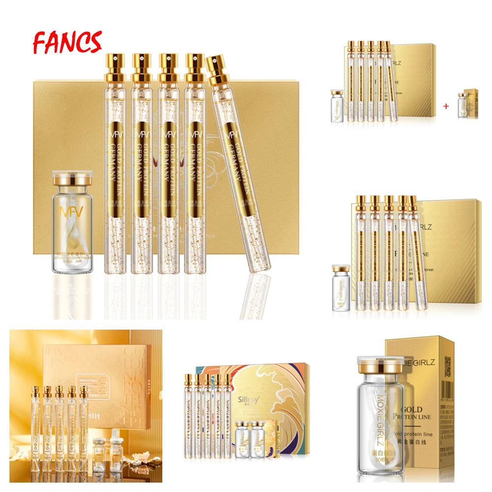 24K Gold Face Serum Active Collagen Silk Thread Facial Essence Nourish Firming Smoothing Moisturizing Hyaluronic Skin Care