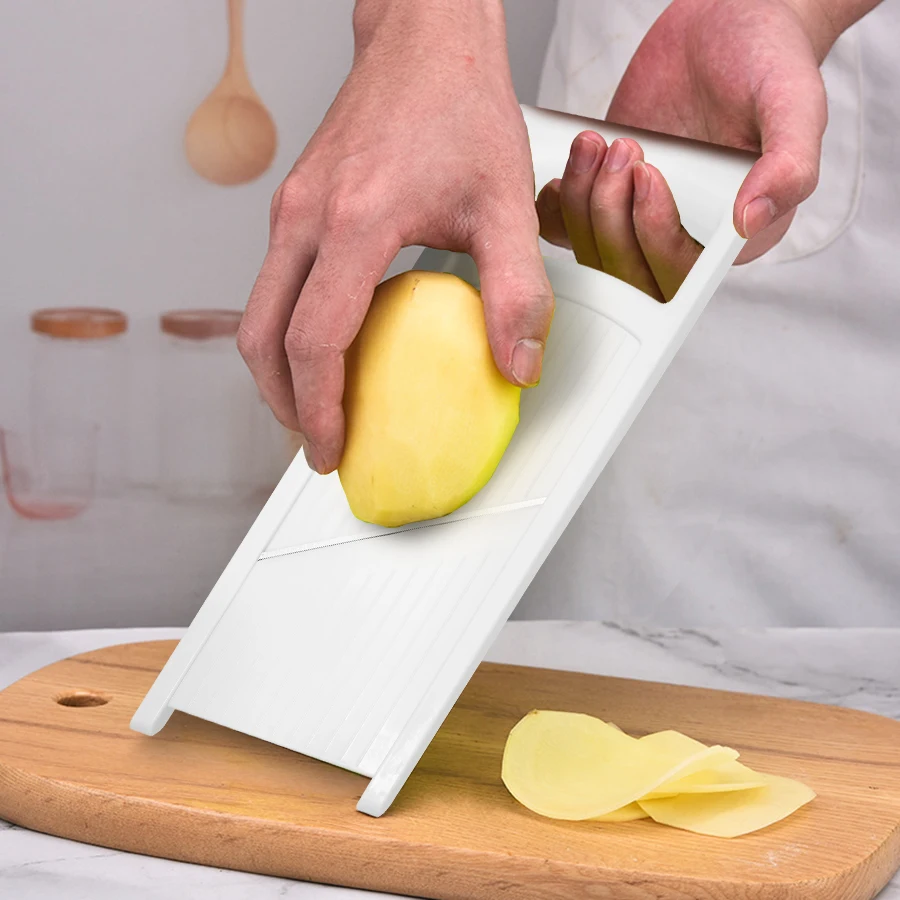 1PC potato slicer Household multi-functional slicer Stainless steel hand-held vegetable and fruit slicer hanging kitchen tools 1