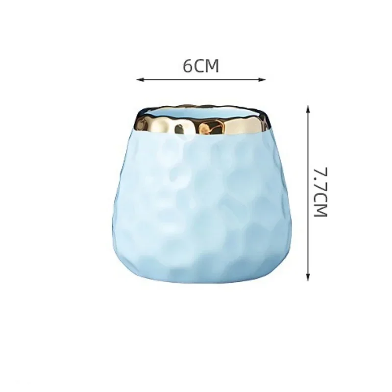 Ceramic Storage Jar with Golden Edge for Dried Fruits and Nuts