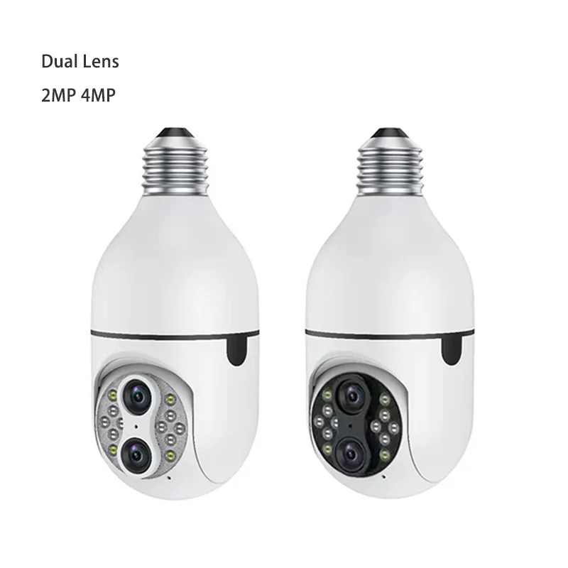 4MP UHD V360pro/IPC360Home/ICsee APP 10X Zoom Dual Lens E27 PTZ IP Dome Camera AI Humanoid Full Color Home Security Baby Monitor