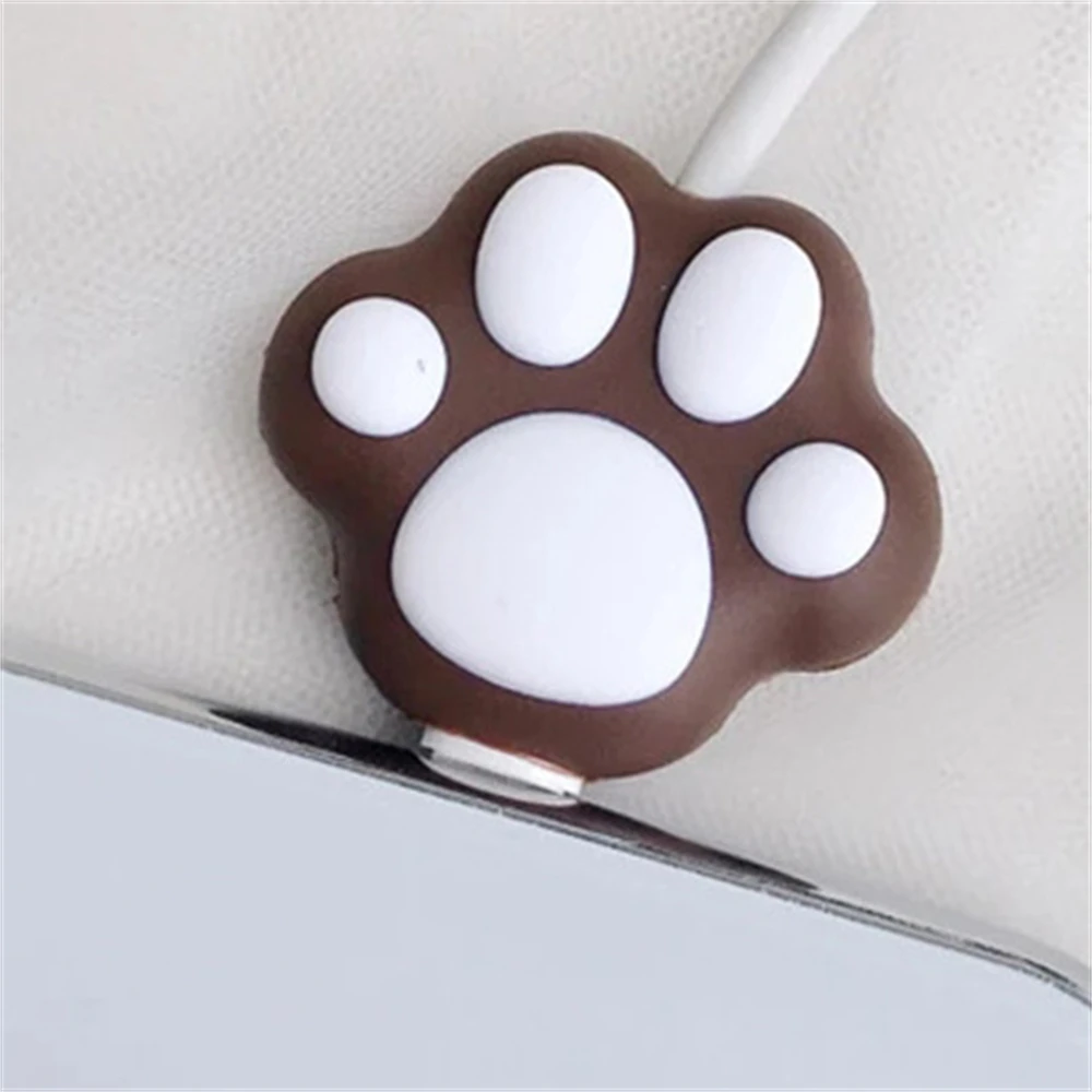 1Pcs Kawaii Cat Paw Cable Organizers Cartoon USB Cord Saver Cover Charger Line Protector Office Supplies Accessories Gifts images - 6