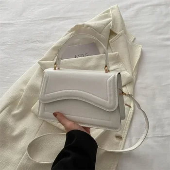 Borsa a mano in pelle PU di alta qualità Borsa da donna Borsa a tracolla a tracolla in tinta unita Lady Messenger Piccola tote per donne e ragazze