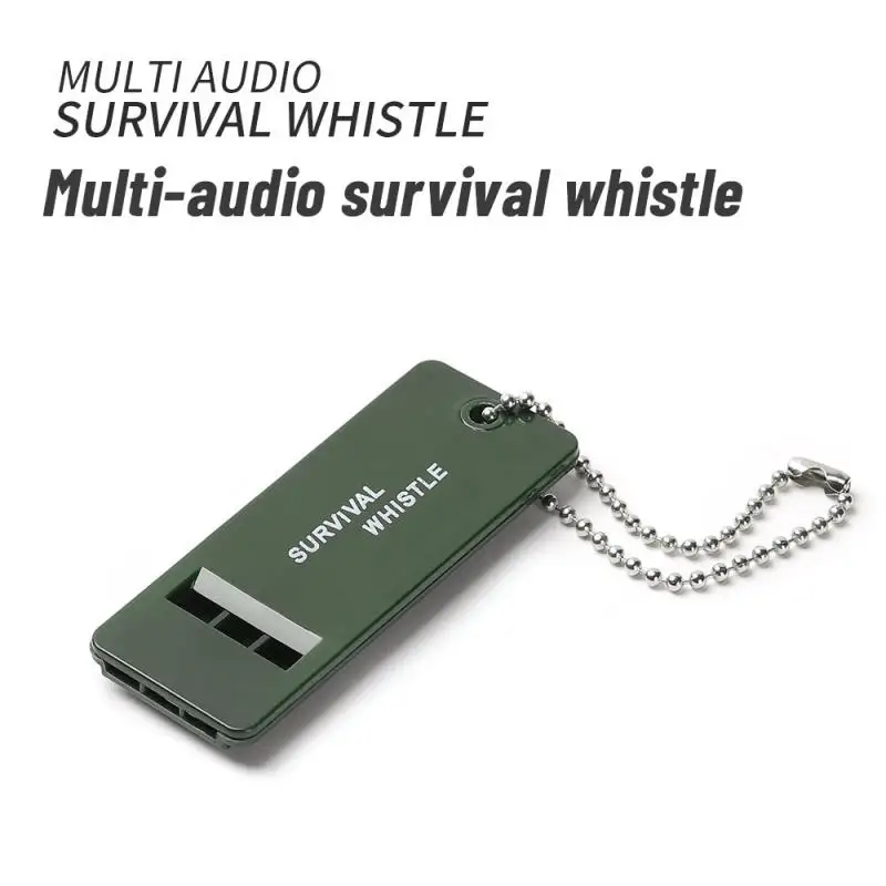 Three-frequency Survival Whistle Multi-audio Portable Plastic High Decibel Hanging KeyChain Whistle Outdoors Camping 1pc