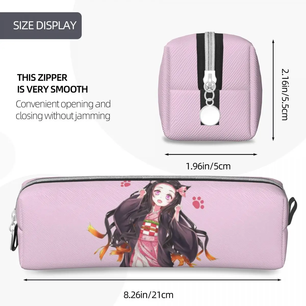 Nezuko Cute Cat Pencil Cases Cute Demon Slayer Pen Box Bag Student Big Capacity Students School Gifts Pencilcases