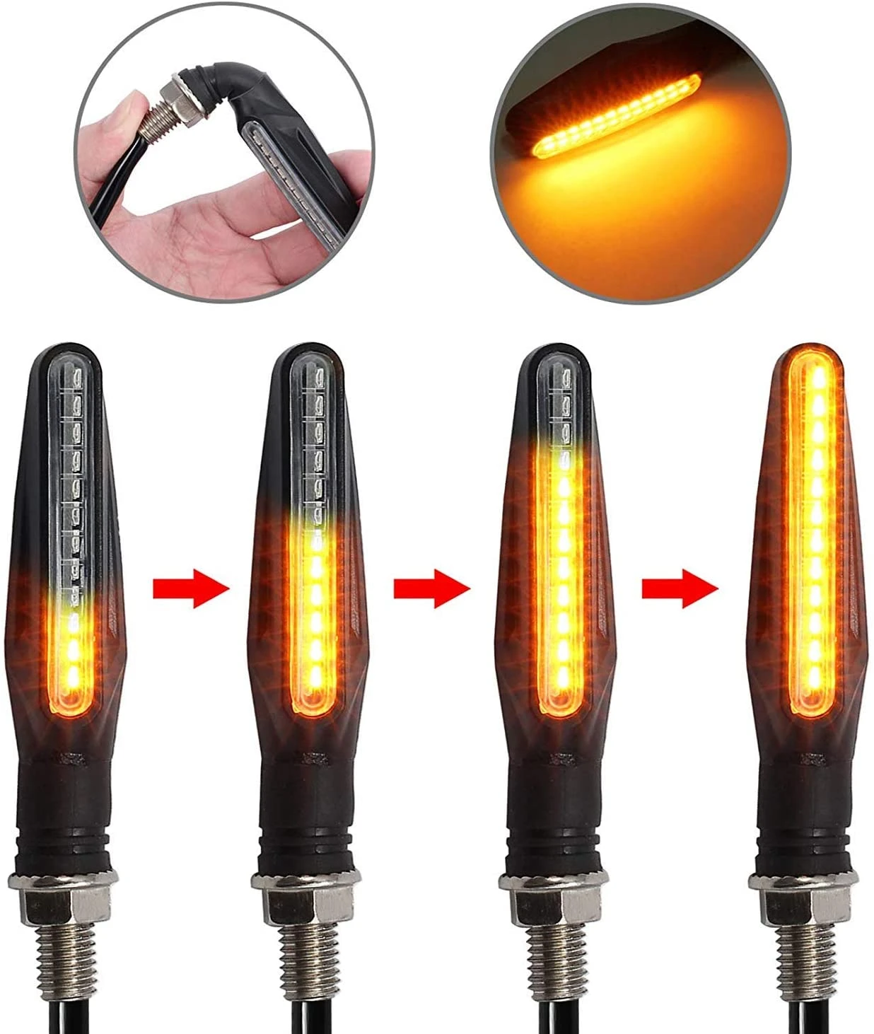 Motorbike Turn Signal Indicators Blinkers Motorcycle Turn Signals Led Flexibles Motorcycle