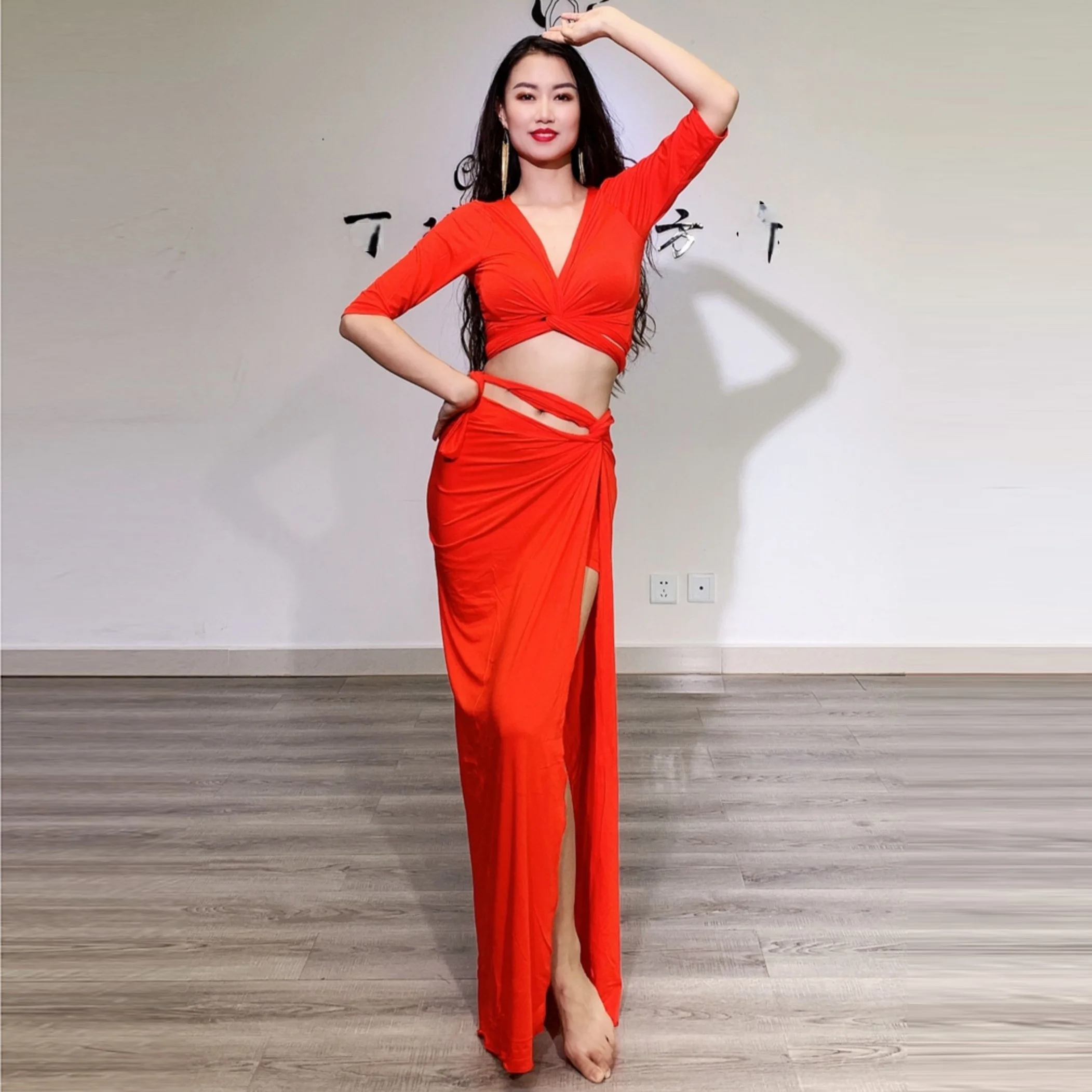 벨리 댄스 운동 의류 세트 모달 2023 새로운 동양 댄스 의류 여성 하이 엔드 퍼포먼스 드레스 그룹 의류