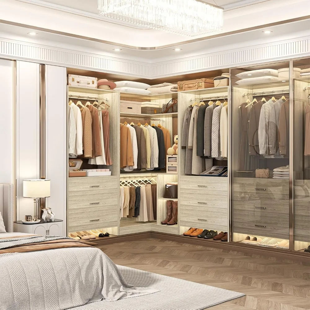 Closet System Closet Organizer, Wood Closet Organizer System, Walk-in or Small Closets Wardrobe, Clothes Rack, Wardrobes 4