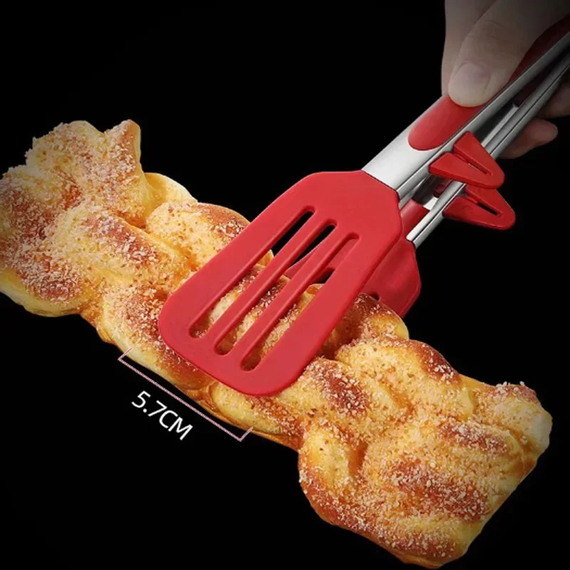 9-inch food tongs Stainless steel tongs Silicone non-stick cooking clips BBQ salad bread kitchen utensils