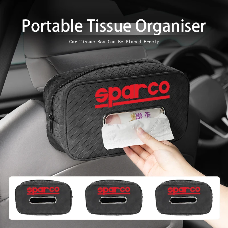 자동차 티슈 박스 가죽 티슈 홀더 선바이저 시트 백 수납 액세서리 (스파르코용..