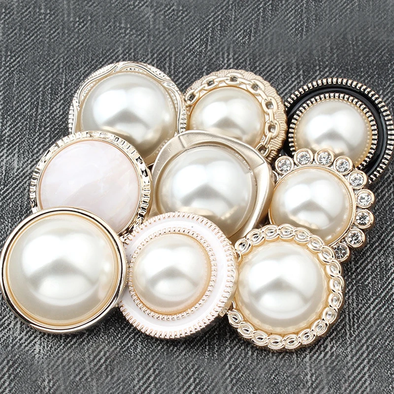 Tanio 10 sztuk kobiet broszka przyciski perłowe guziki plastikowe guziki