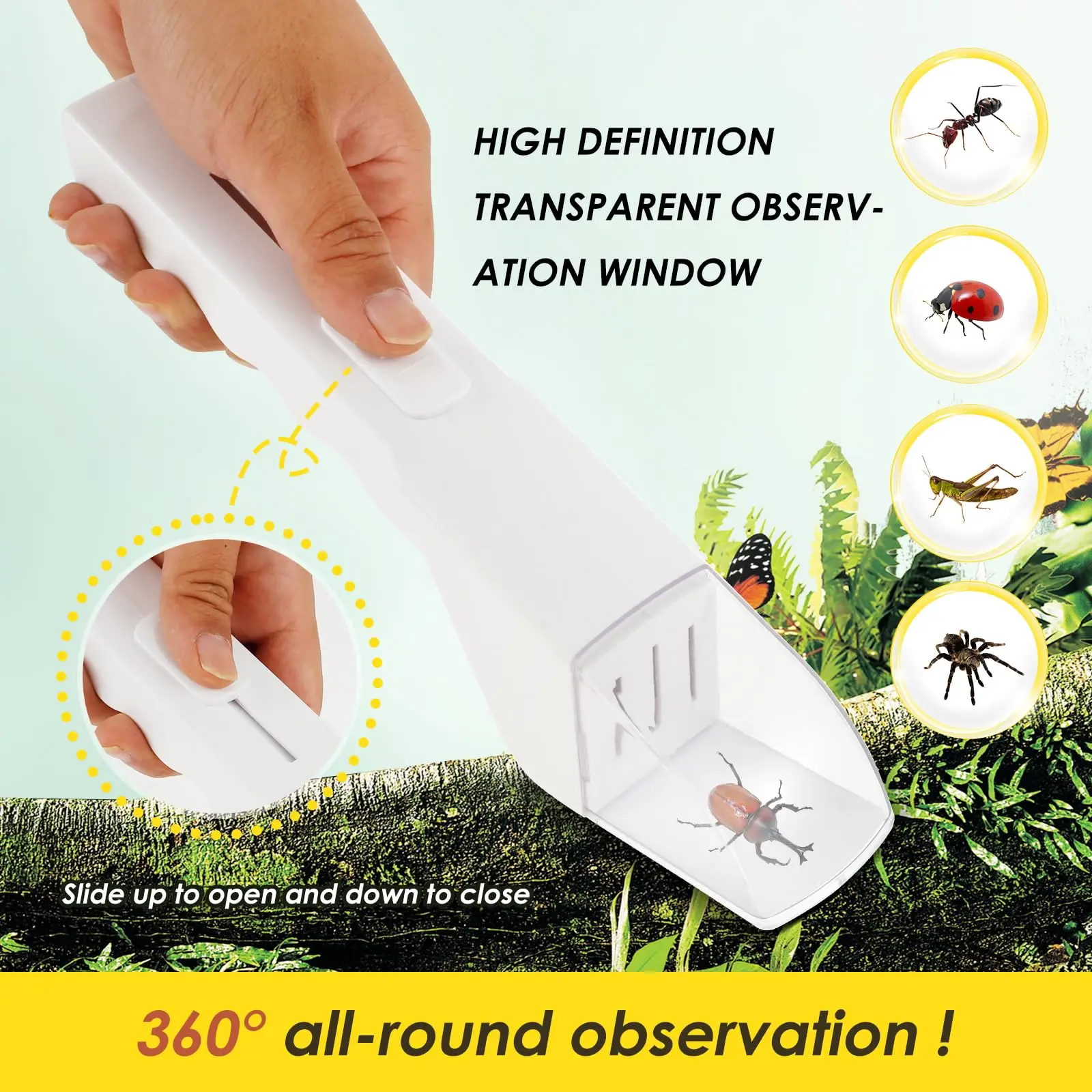 Contactless Humane Bug Catcher: Nature Exploration Tool & Gift