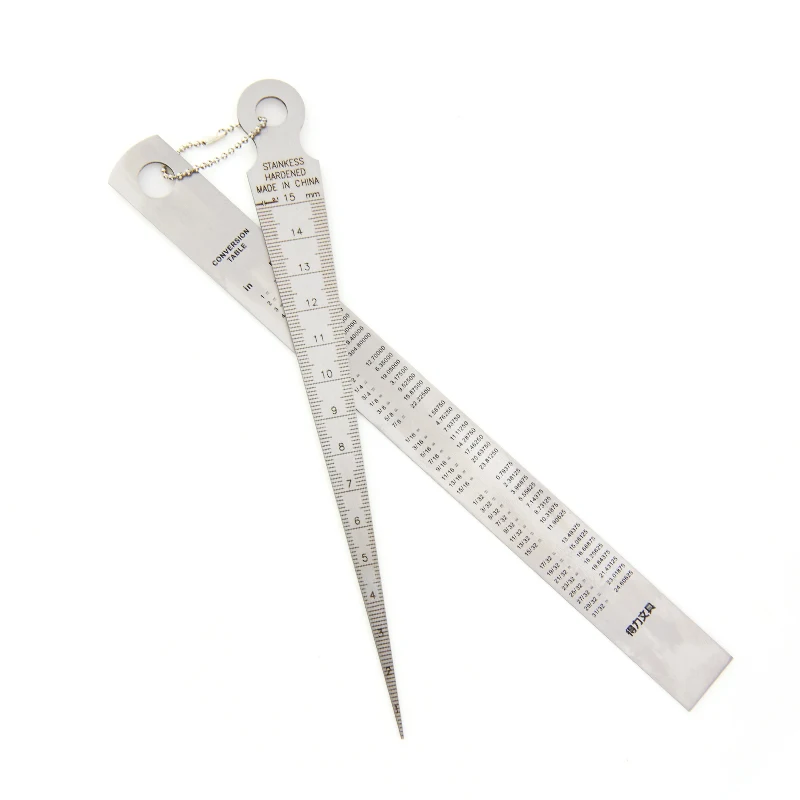 1-15mm Set Wedge Feeler Gauge Clearance Ruler Probe Taper Gauge Gap Measurement Tools Steel Ruler Wedge Valve Thickness feeler gauge taper gauge