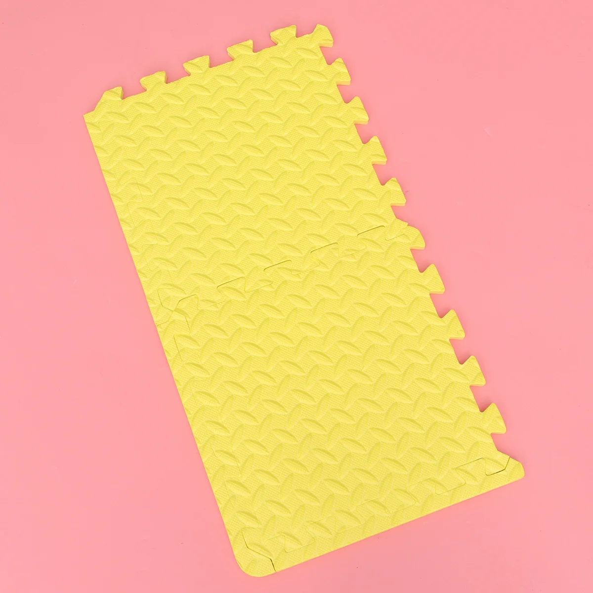 

6Pcs Thicken EVA Leaf Grain Tiles Interlocking Tiles Patchwork Floor Mat Protective Cushion Splicing Rug (Yellow)