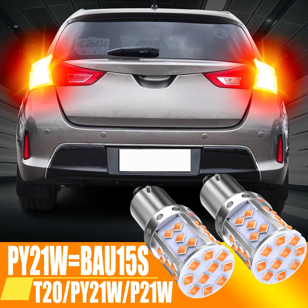 A Pack 1156 P21w Ba15s Bau15s Py21w 7507 Led Canbus No Hyper Flash Turn  Signal Light Bulb Built-in Resistor Error Free Orange