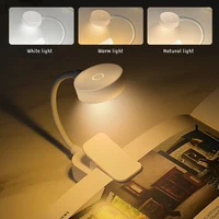 Mini LED Book Light Portable Clip Table Lamp 3 Modes Eye Protection Battery Powered Stepless Dimmable Bedside Study Reading Lamp 2