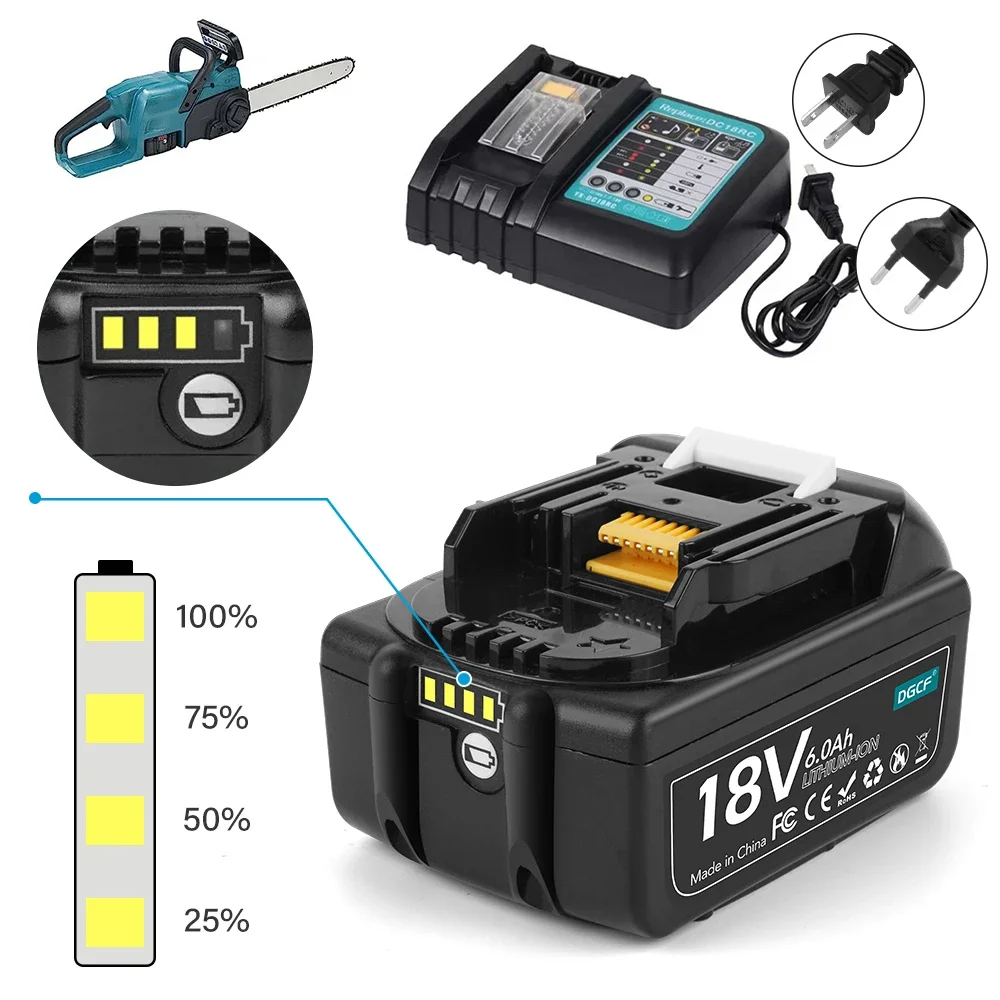

BL1860 Original For Makita 18V Battery Bl1850b Bl1860 Bl1860 Bl1830 Bl1815 Bl1840 LXT400 for Makita 18v Tools Drill With Charger