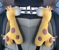New Cartoon Dinosaur Alpaca Car Pillow Adult Children Car Seat Belt Pillow Shoulder Protection Sleeve Waist Sleeping Pillow Gift 1