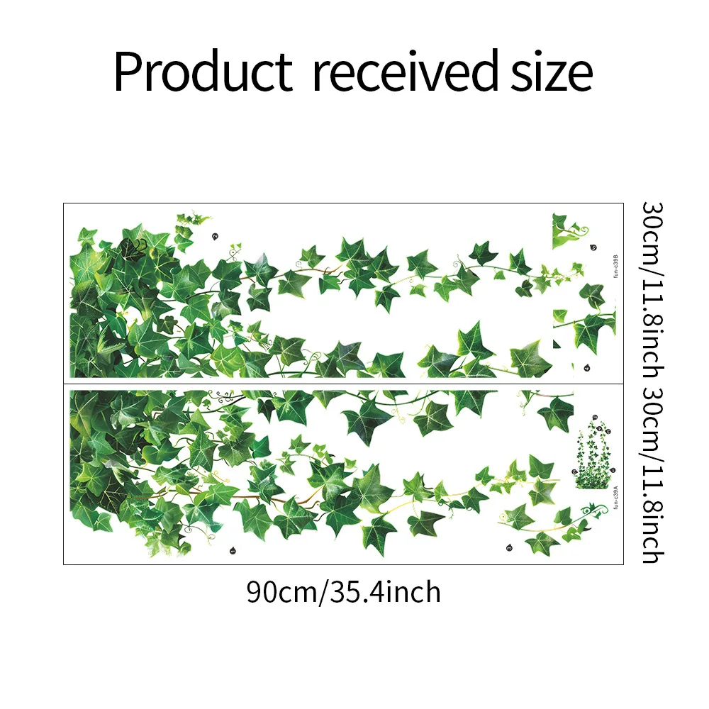 2 Sheets Set Hanging Vine Wall Decals Evergreen Ivy Leaves Wall Stickers Bedroom Living Room Sofa TV Background Wall Art Decor