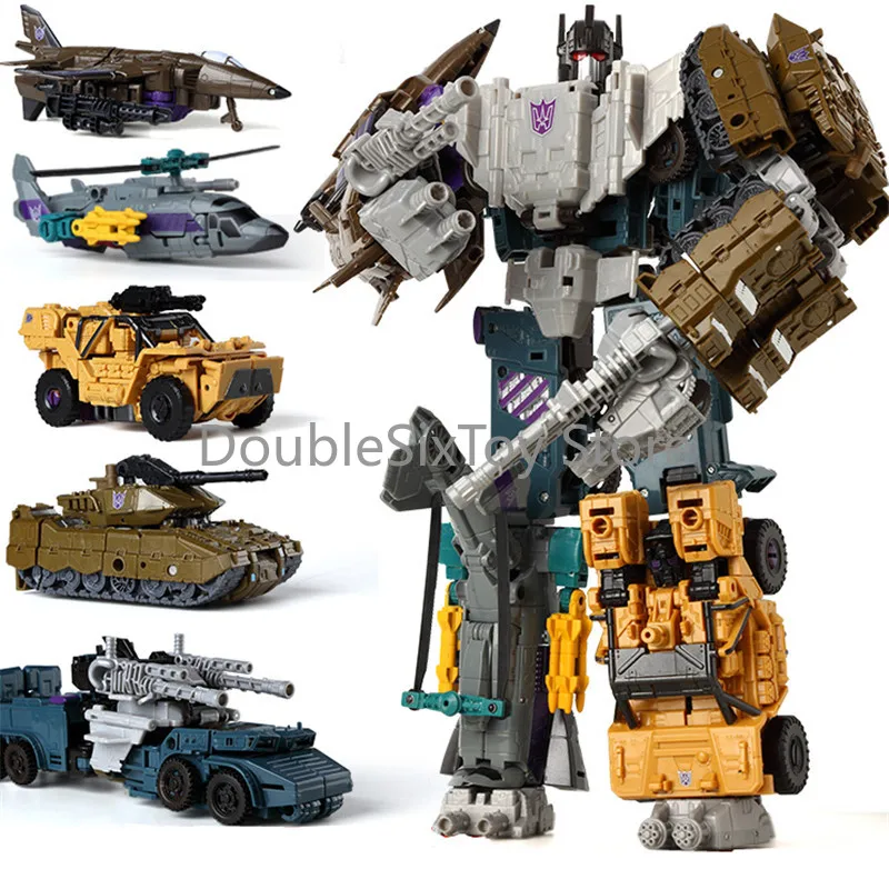 

Робот-трансформер Haizhixing 5 в 1, игрушечный автомобиль, аниме Bruticus Defensor, модель самолета, танка, грузовик, таинственный подарок