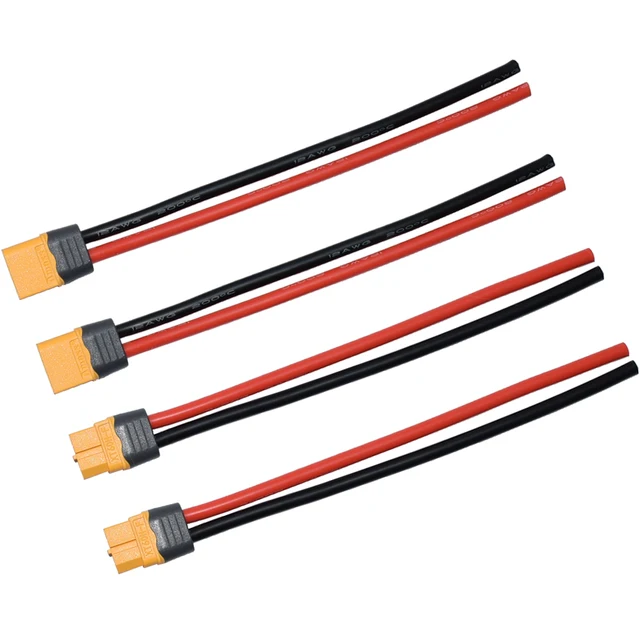 4Pcs Xt60 Dugó Hím Csatlakozó A Hüvely Házával 165 Mm 12Awg Szilikon Huzal Az Rc Lipo Akkumulátor Fpv Verseny Drónhoz