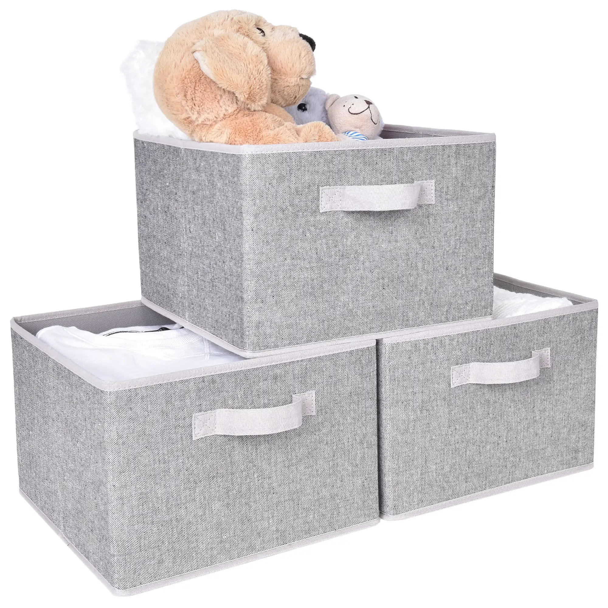 

Foldable Fabric Storage Bins with Handle, Collapsible Storage Boxes for Closet&Shelf