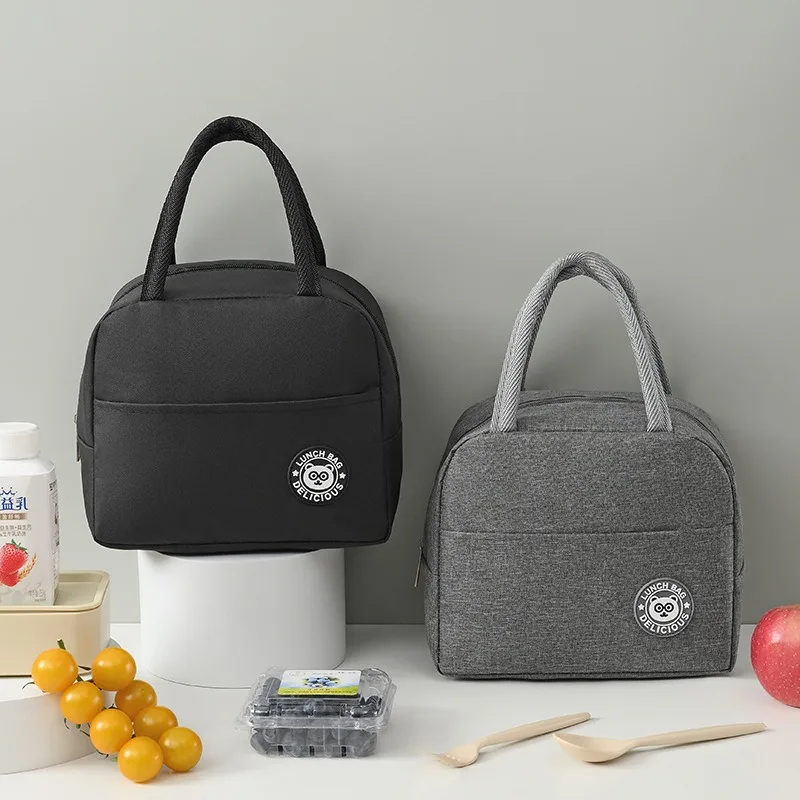 

Portable Insulated Picnic Bag Zipper Camping Bag Thickened Aluminum Foil Keep Warm Lunch Bag