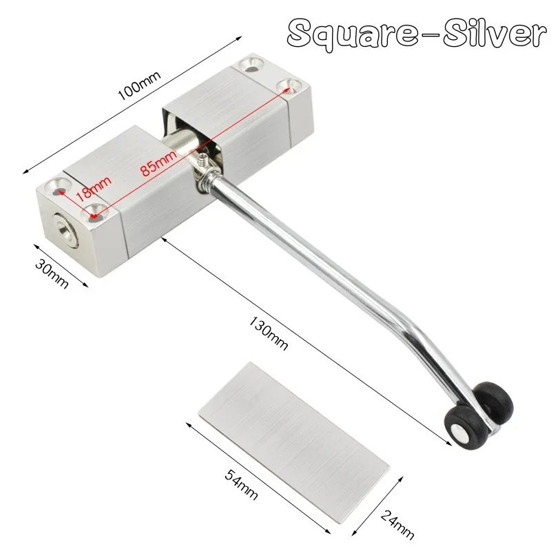 All White/Black Automatic Door Closer Safety Double Spring Door Closer Silence Adjustable Convert Hinged Doors to Self-Closing