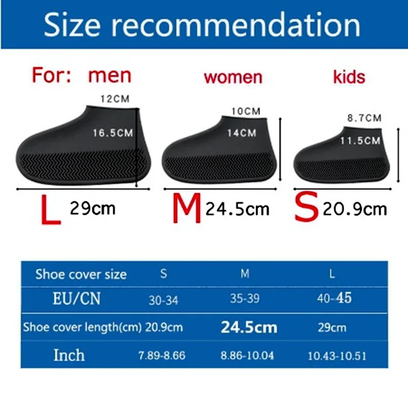 Shoe Covers Silicone Rain Waterproof Men Women Indoor Outdoor Rainy