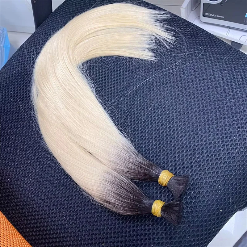 Virgin Hair Extens Bulk Factory 12A Ombre Blonde Russian Cuticle Aligned Cabello Humano Natural Human Hair Extensions