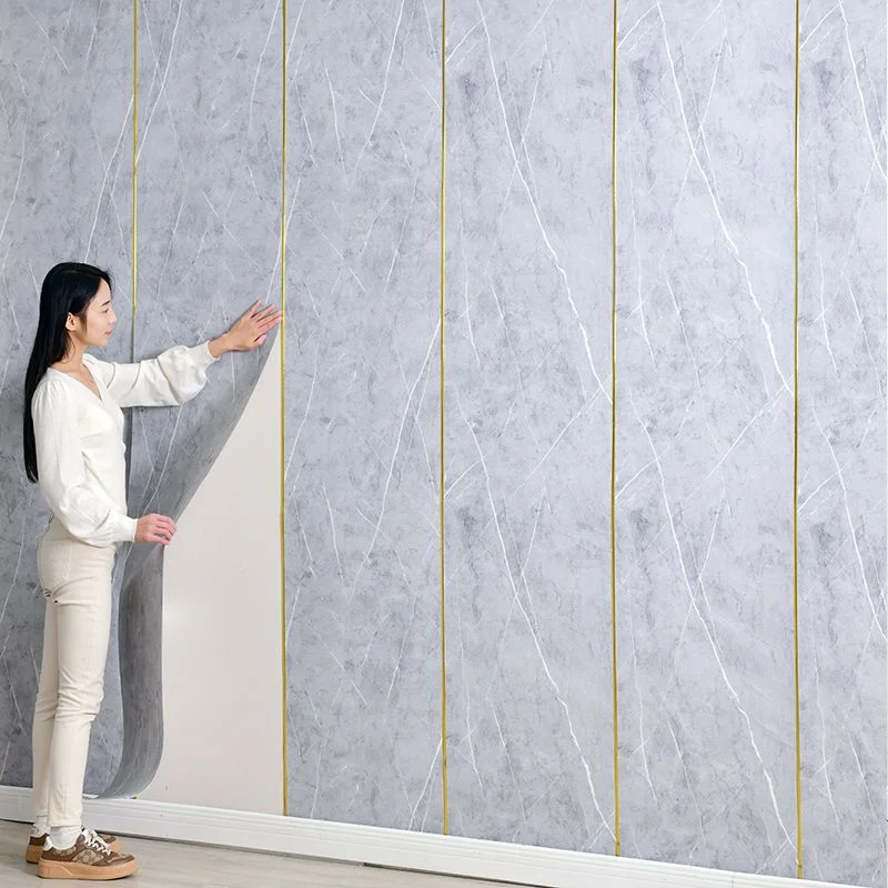 วอลเปเปอร์ติดผนังลายผ้าลินิน 3 มิติ โฟม PVC สีพื้น หนา กันน้ำ ขนาด 50 ซม. x 10/2.8 ม. สำหรับตกแต่งผนัง 1