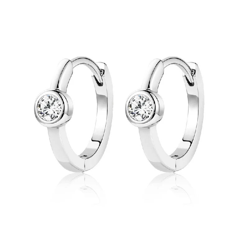 

925 Sterling Silver 0.4ct Moissanite Hoop Earrings Women Ins Jewelry D Color Moissanite Diamond Huggie Earrings White Gold Plate