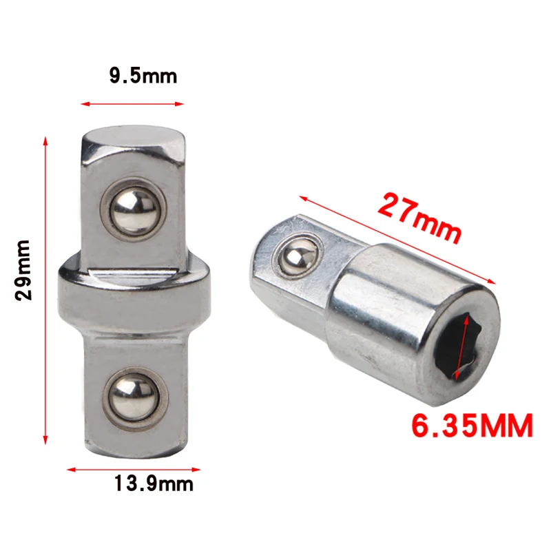 1/2pcs Socket Conversion Adapter Double-head Outer Square Change Sleeve Wrench Socket Joint Converter Hand Repair Tool 1/4" 3/8" images - 6