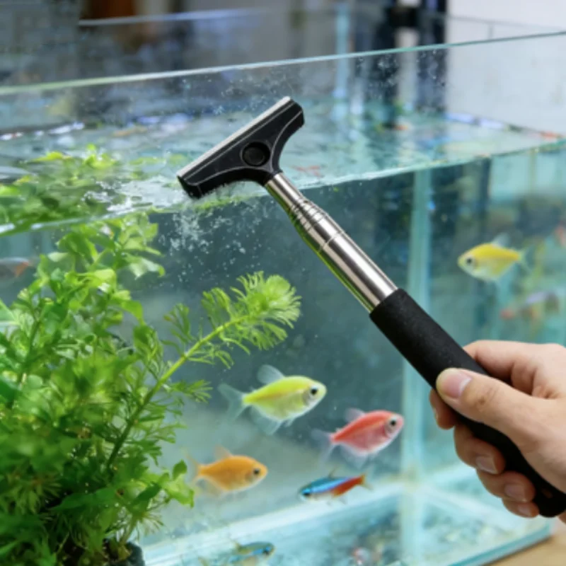 Ausziehbarer Teleskop-Schaber-Bürste Mehrzweck-Reinigungswerkzeug für Auto-Rückspiegel - Vielseitiges Aquarium-Reinigungswerkzeug – Detail 2