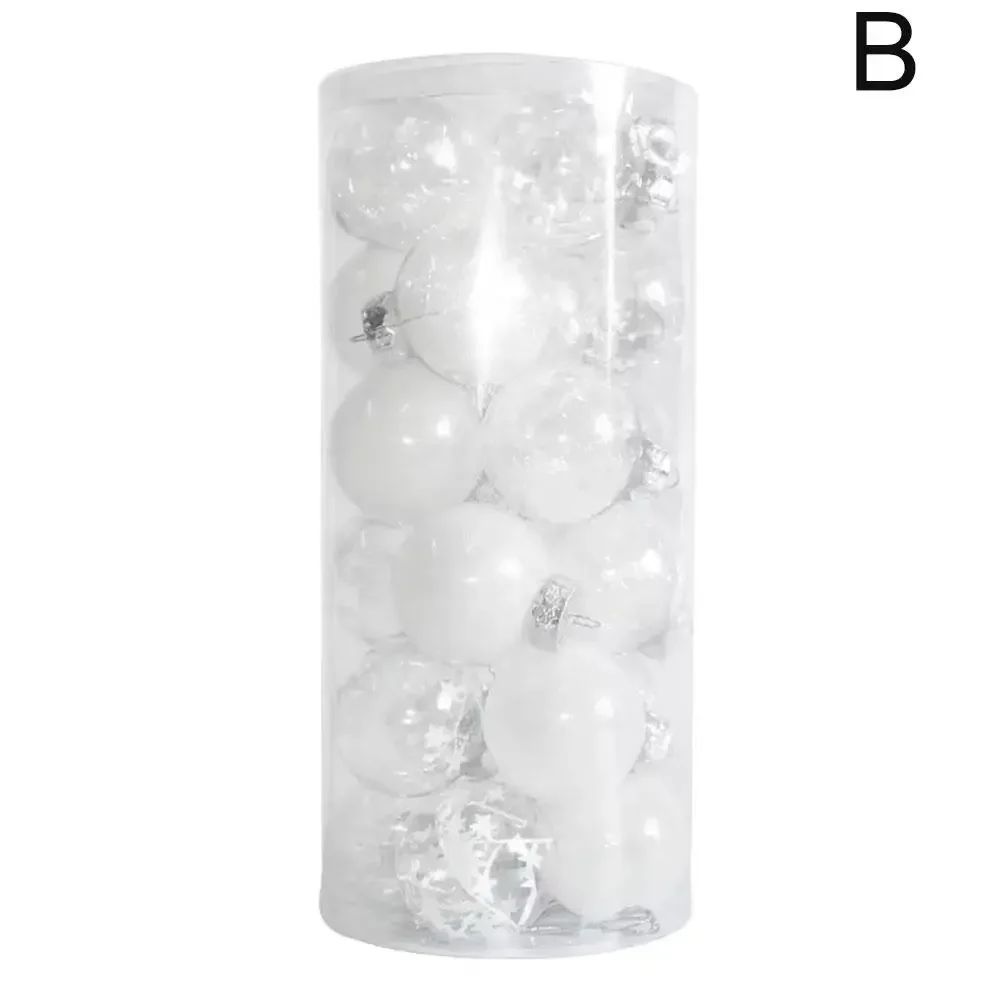 Bolas de Navidad de 6 cm, 24 piezas, adornos para árbol de Navidad, bolas de plástico, decoraciones navideñas para el hogar, Navidad N4O9
