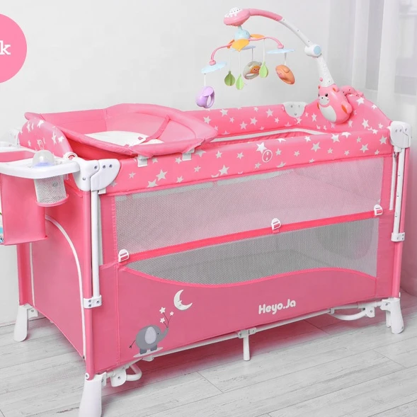 

High quality baby play pen safety baby game yard with net fabric