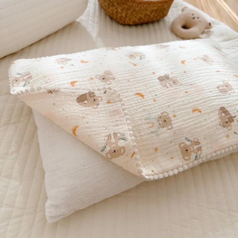 Children Cartoon Bear Bedding Pillow Cover Decorative Kids Baby Cushion Pillow Cotton Baby Case for Newborn