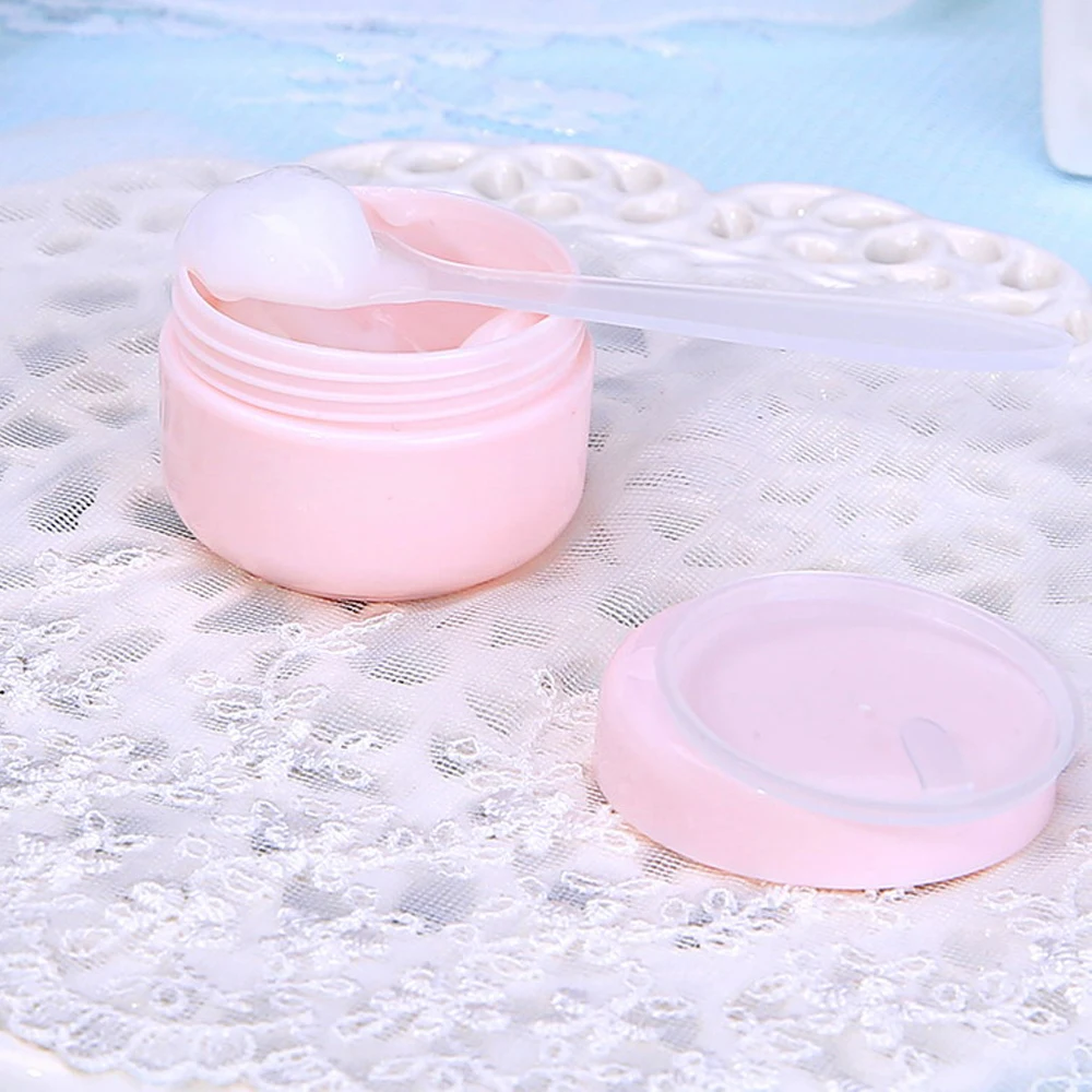 5Pcs 10-100g 뚜껑 및 라이너가있는 플라스틱 용기 여행 항아리 로션 병 냄비 상자 페이스 크림 메이크업 헤어 케어 붙여 넣기