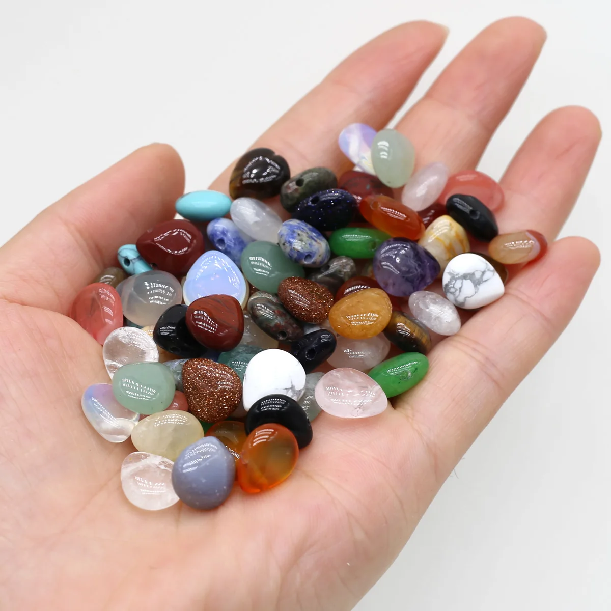 

10pcs/pack 10x12mm Natural Stone Crystal Water Drop Shape Loose Bead for Jewelry Making DIY Necklace Bracelet Earrings Accessory